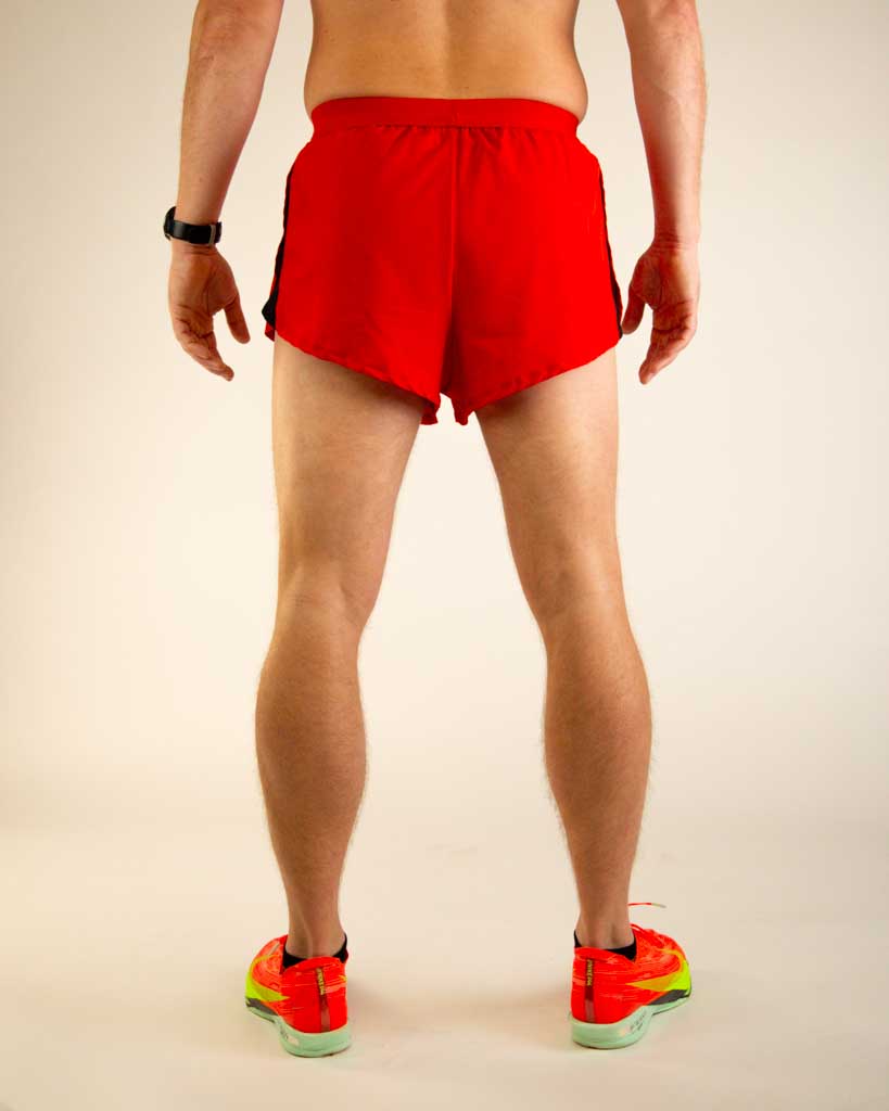 Men's Red 2" DS Split Shorts