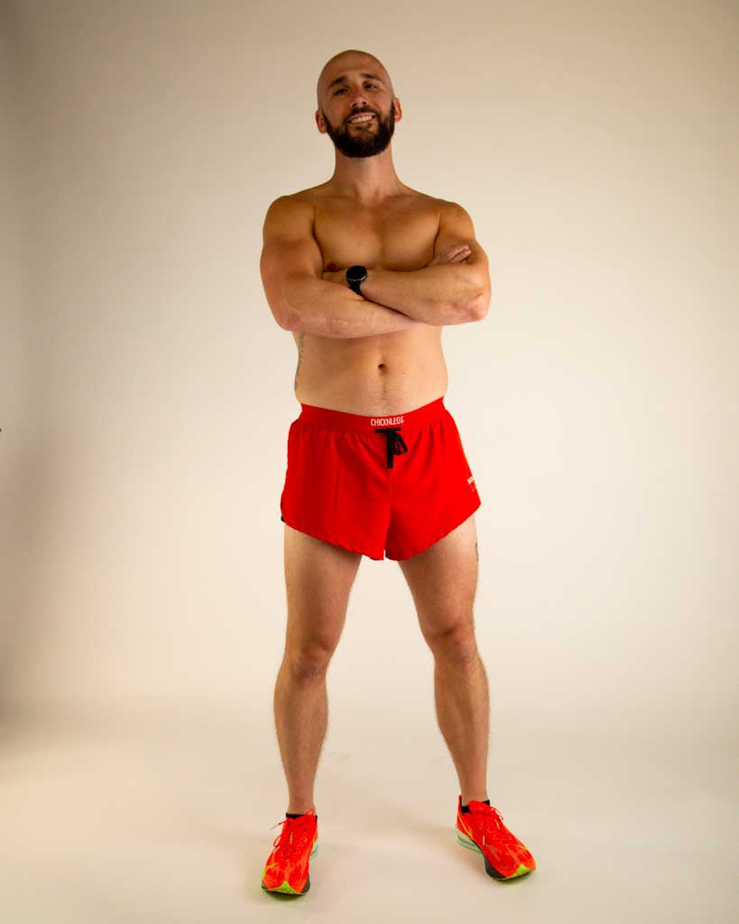 Men's Red 2" DS Split Shorts