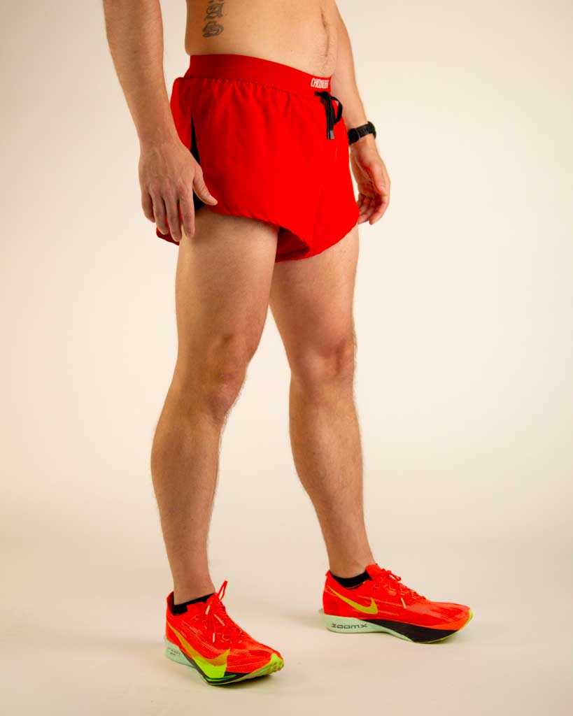 Men's Red 2" DS Split Shorts