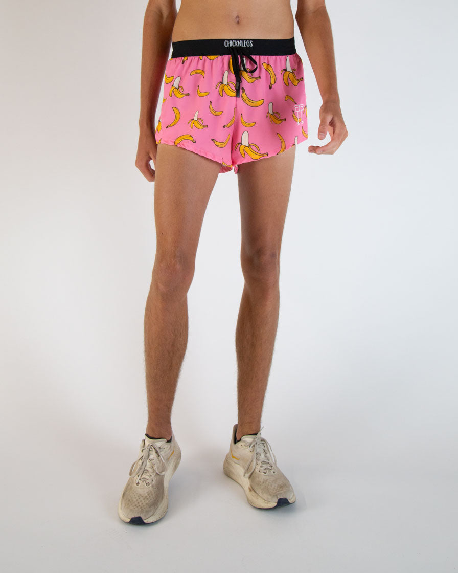 Men's Pink Bananas 2" DS Split Shorts
