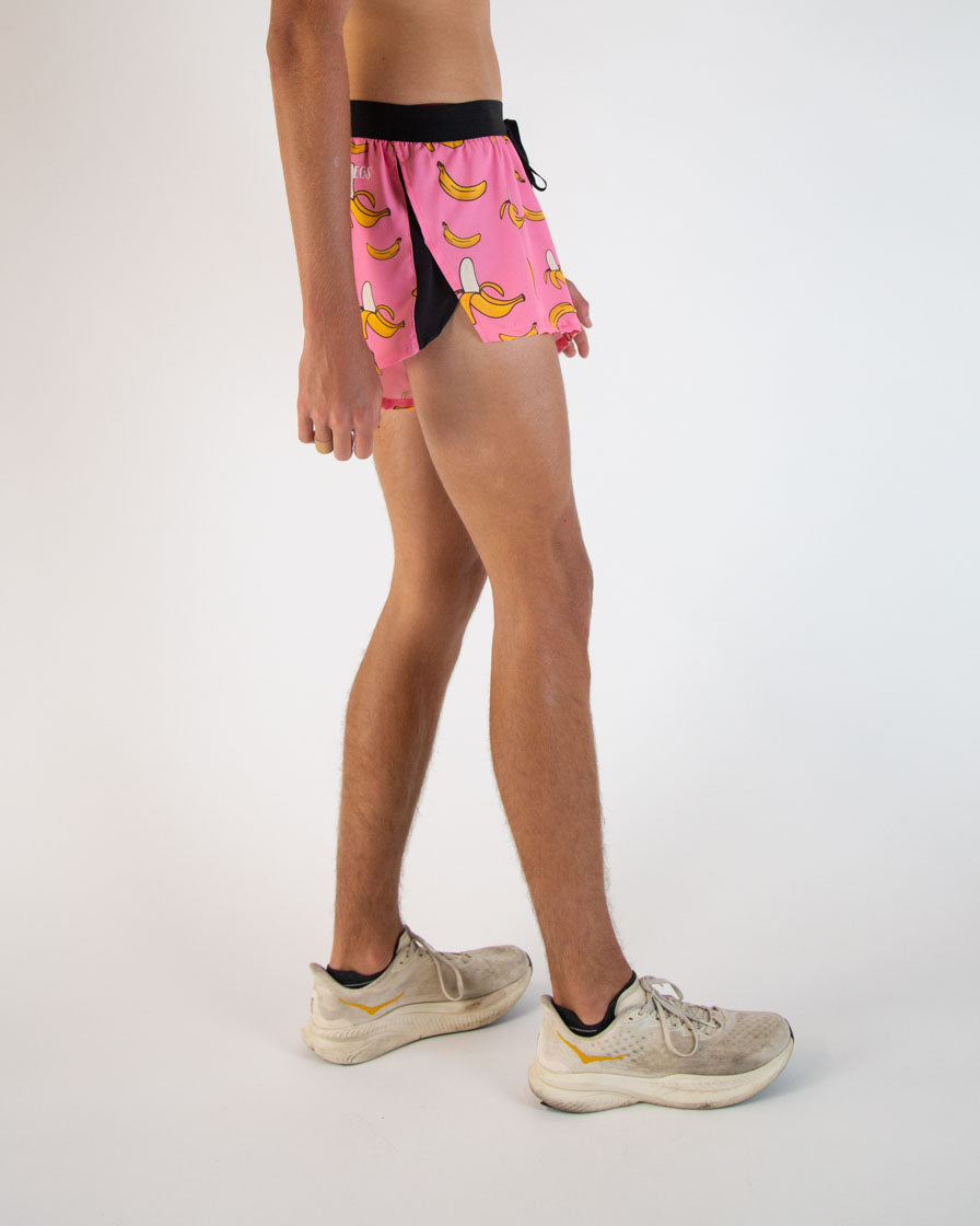 Men's Pink Bananas 2" DS Split Shorts