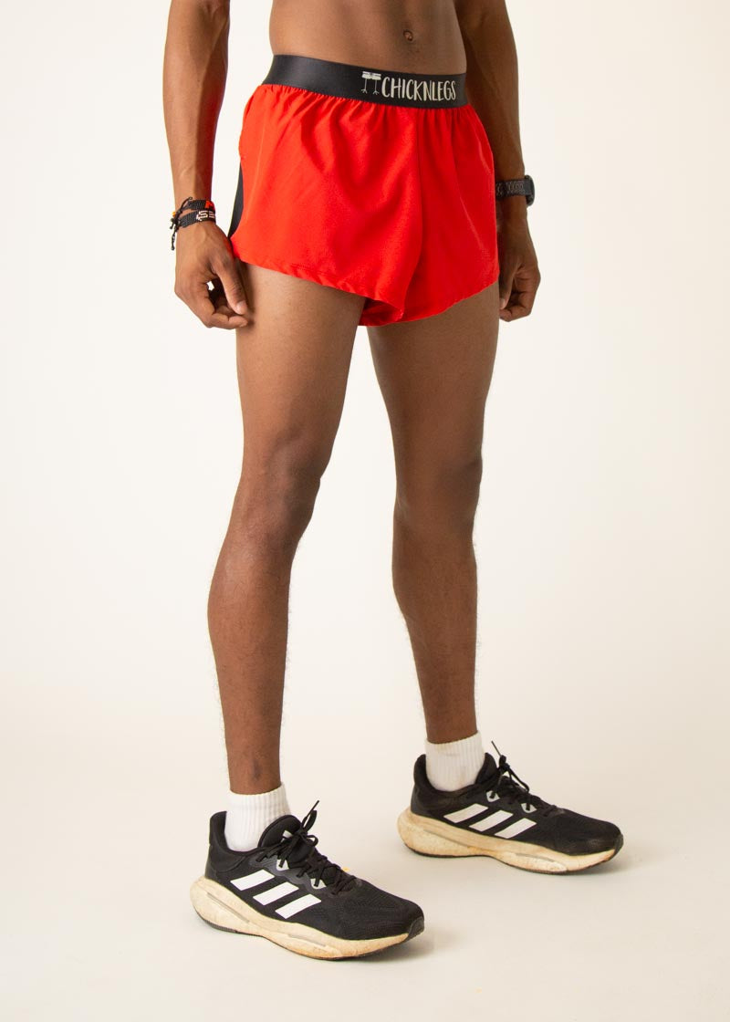 Men's Red 2" Split Short