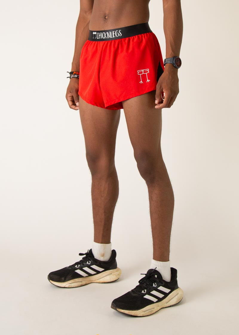 Men's Red 2" Split Short