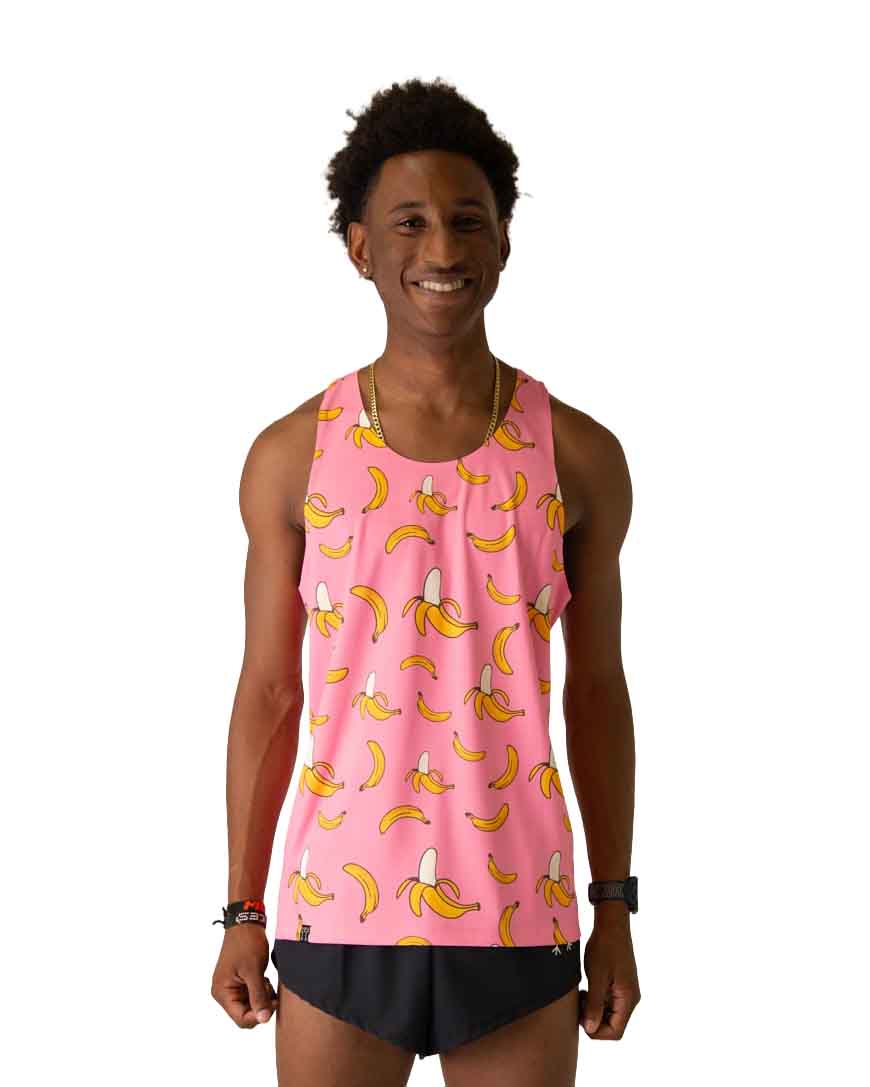 Men's Pink Bananas Performance Singlet